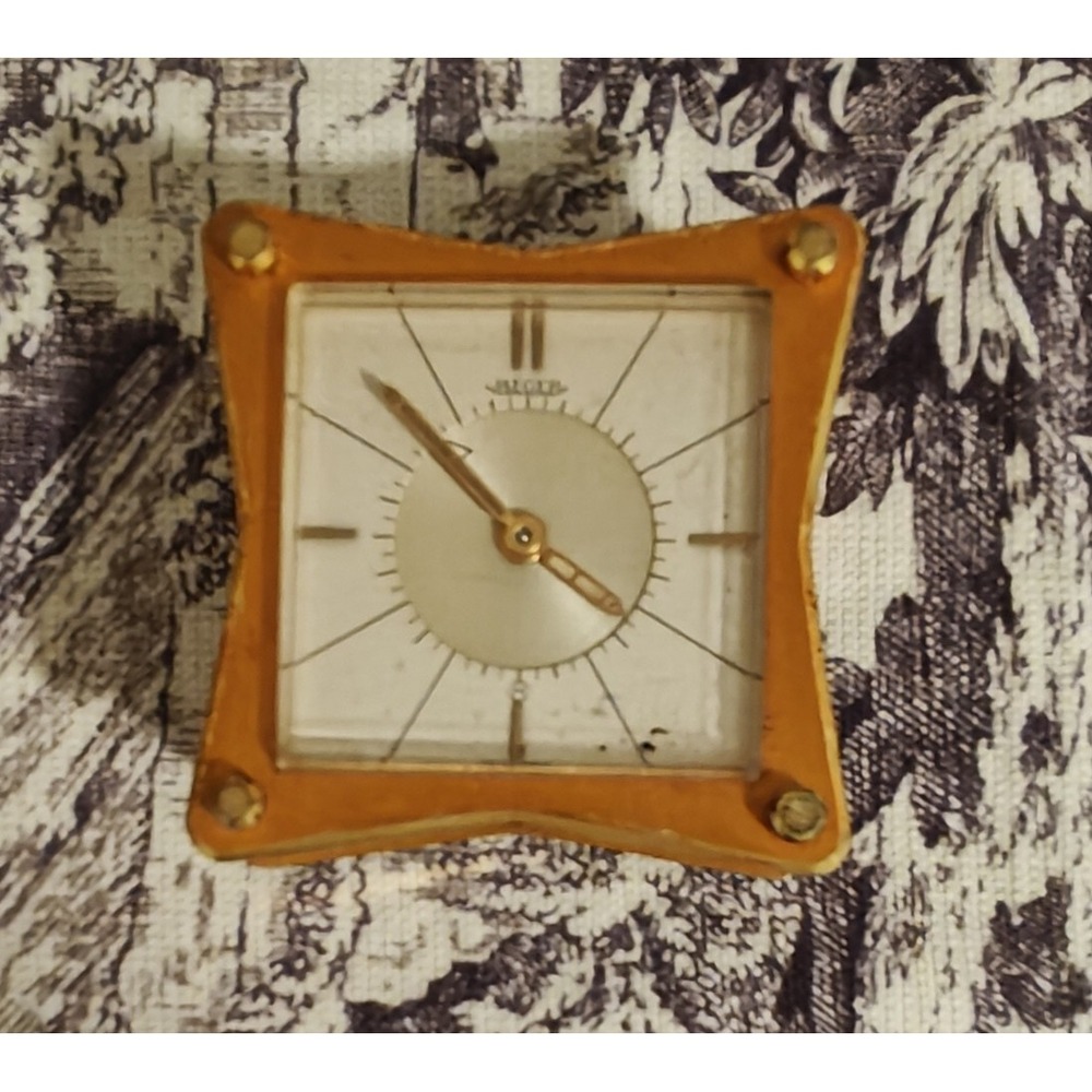 vintage Jaeger  LeCoultre Travel Alarm Clock Mid Century Not Working